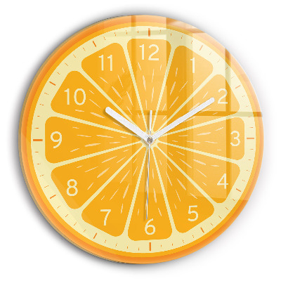 Round clock glass Juicy Orange