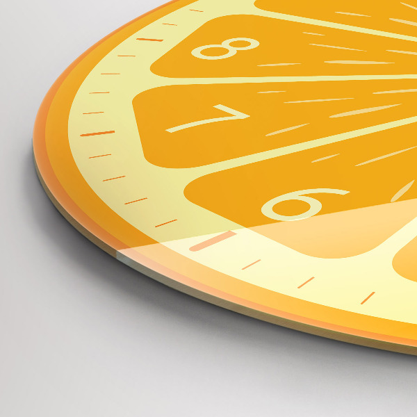 Round clock glass Juicy Orange