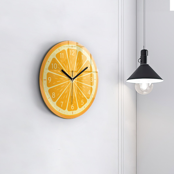 Round clock glass Juicy Orange