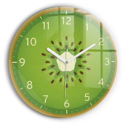Round clock glass Kiwi Fruit