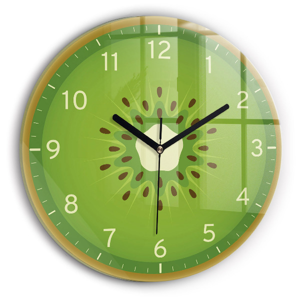 Round clock glass Kiwi Fruit