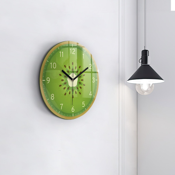 Round clock glass Kiwi Fruit