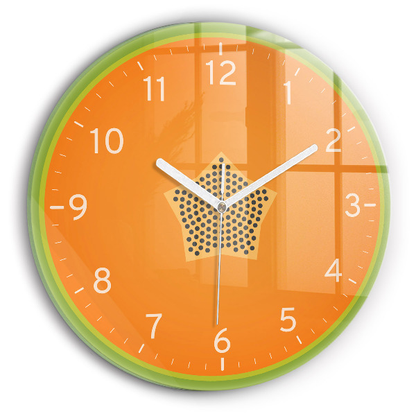 Round clock glass Fruit papaya