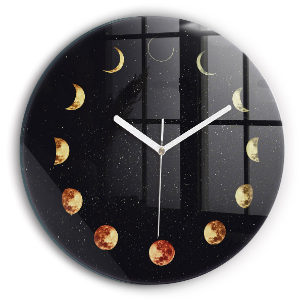 Round clock glass Moon phases