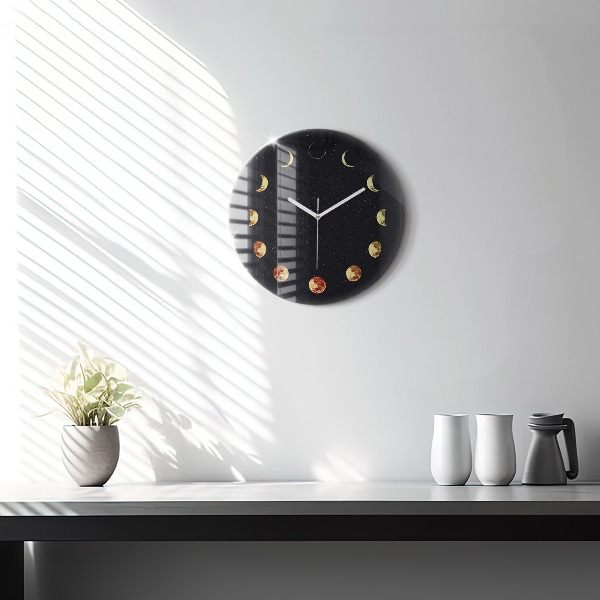 Round clock glass Moon phases
