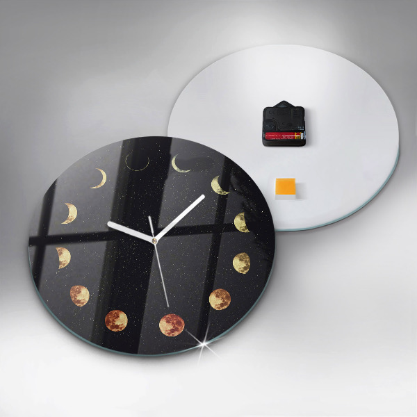 Round clock glass Moon phases