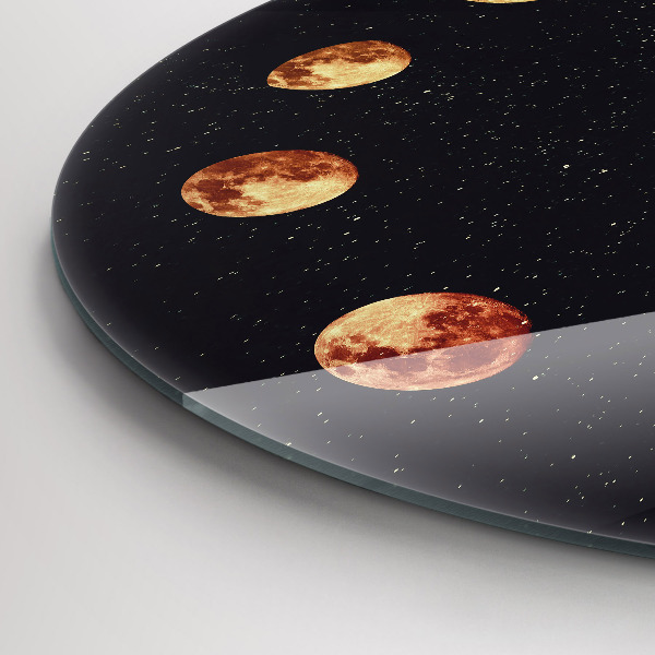 Round clock glass Moon phases